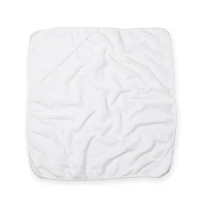 cape de bain en éponge bébé couleur blanc à broder