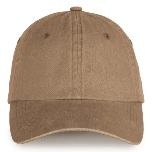 casquette vintage écoresponsable camel vue de devant