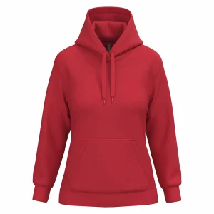 sweat à capuche femme vue face de couleur rouge à broder