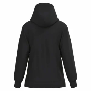 sweat à capuche femme vue dos de couleur noire à broder