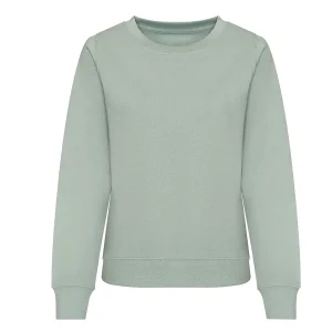 sweat col rond femme devant vert à broder